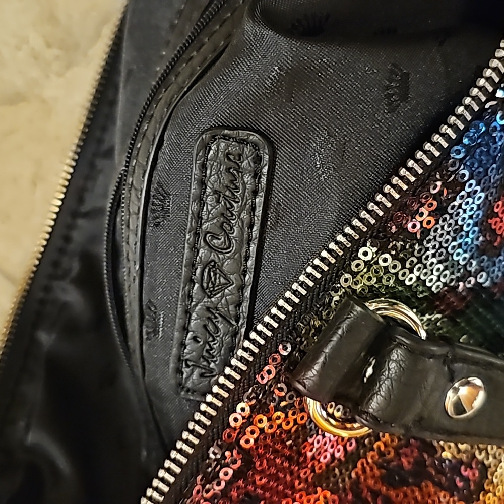 Juicy Couture Rainbow Sequin Leopard Tote with Black Trim - Picture 6 of 6
